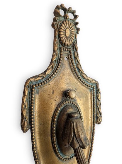 Pair of Vintage Cast Brass Neoclassical Wall Sconces