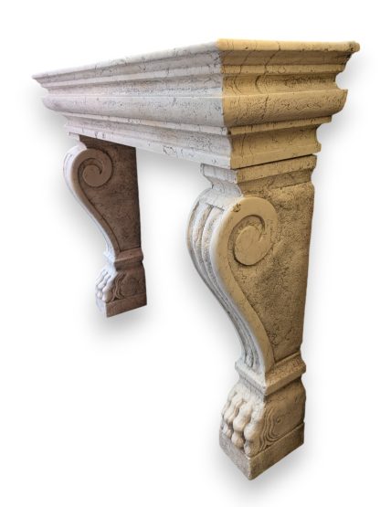 Empire Style Stone Lion's Paws Fireplace Surround